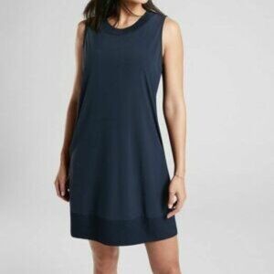 Athleta NWT Zephyr Navy Blue Sleeveless Dress XXS